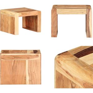 vidaXL Bijzettafel 43x40x30 cm massief acaciahout - Salontafel - Salontafels - Tafel - Tafels