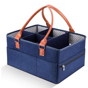 Nappy Caddy Organiser- Portable Changing Table Storage Basket- Car Travel Nappies Box- Interchangeable Compartments