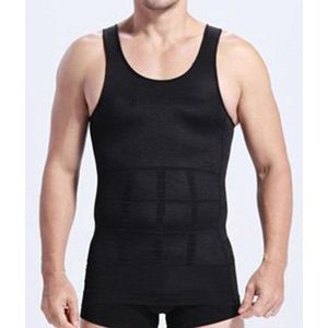 *** Small Corrigerend Hemd Mannen Zwart - Body Buik Shapewear Shirt - Figuurcorrigerend Correctie Ondershirt - Slim Waist Shaper - van Heble® ***