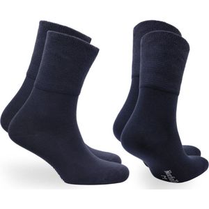 Norfolk - 2 paar - 91% Bamboe Sokken - Stretch+ Extra Brede Sokken - Diabetes sokken - Blauw - Maat 39-42 - Cambridge
