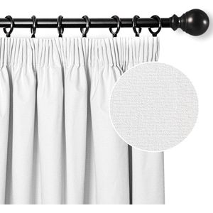 Bastix - Gordijnen wit verduisteringsgordijn met plooiband slaapkamer warmte-geïsoleerde set van 2 gordijnen verduisteringsgordijnen doorgangen coating zonwering, H 200 x B 140 cm, wit