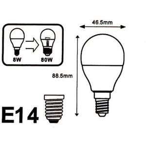 E14 LED-lamp 6W 220V G45 dimbaar (pakket van 10) - Koel wit licht