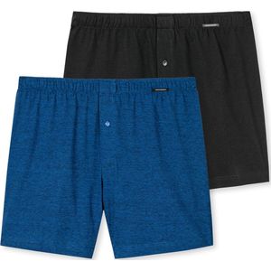 Schiesser 2-Pack heren wijde boxershort katoen - Royal - XXL - Zwart