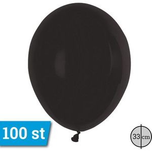 Latex ballonnen 33cm 100 stuks Zwart Pastel PT110/17
