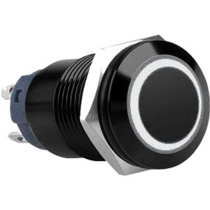 Push schakelaar witte verlichting - 16mm - met socket