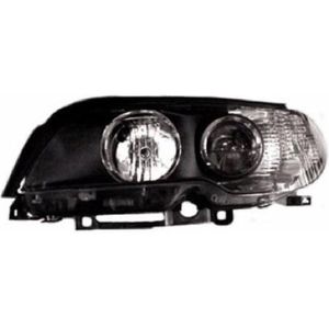 BMW 3 serie E46, 2003 - 2006, Coupe/ Cabrio - koplamp, H7+H7, zwart huis, witte knipper, links