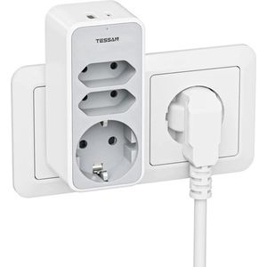 Reisstekker - 3 AC, 1 USB, 1 USB-C - UK naar EU Adapter Plug - 15W 3A Reisadapter - Reisstekker Buitenlandse Stopcontact - Travel Adapter Engeland UK Adapter Plug Ierland