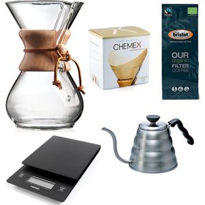 Chemex Coffeemaker slow coffee starter kit 6-Kops