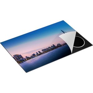 Chefcare Inductie Beschermer Erasmusbrug in Rotterdam met Zonsondergang - 80x55 cm - Afdekplaat Inductie - Kookplaat Beschermer - Inductie Mat