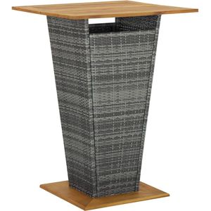 vidaXL Bartafel - 80x80x110 cm - Poly Rattan - Grijs