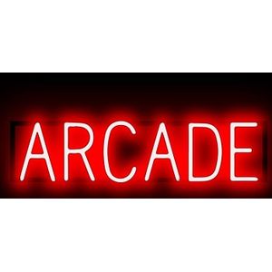 ARCADE - Reclamebord Neon LED bord verlichting - SpellBrite - 63 x 16 cm rood - 6 Verlichting Dimstanden - 8 Lichtanimaties