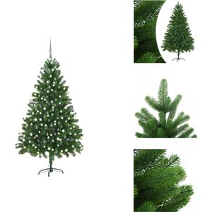 vidaXL Kunstkerstboom - Realistische Levensechte PE takken - 210 cm - Met 300 LEDs - Inclusief accessoires - Decoratieve kerstboom
