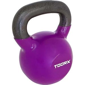 Toorx Kettlebell - Kettlebell - Gietijzer - 12 kg - Incl. Vinyl Coating - Paars