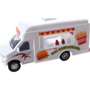 Food Truck Metal Pull Back (Wit) 12 cm Toys - Modelauto - Schaalmodel - Model auto