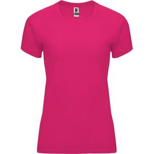 Fuchsia dames sportshirt korte mouwen Bahrain merk Roly maat M