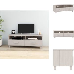 vidaXL HAMAR TV-meubel - 106 x 40 x 40 cm - wit - massief grenenhout en MDF - Kast