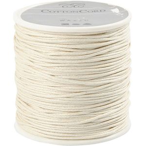 Katoenkoord - Waxed Koord - Zwart - DIY Haken En Macrame - Decoratief Koord Voor Creatieve Projecten - Diameter 1mm - Lengte 40m - 1 Rol