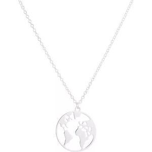 24/7 Jewelry Collection Wereldbol Ketting - Wereldkaart - Kaart - Aarde - Wereld - Goudkleurig