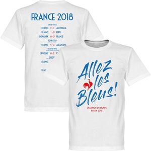 Frankrijk Allez Les Bleus WK 2018 Road To Victory T-Shirt - Wit - XXXL