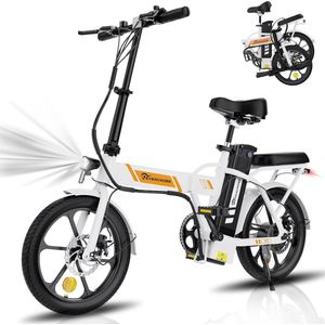 Evercross Elektrische Fiets EK5 - 16 Inch City Commuter EBike met Afneembare 36V 8.4Ah Lithium Batterij - Opvouwbaar E-Bike met 250W Motor - IP54 Waterproof