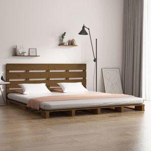The Living Store Klassiek houten bed - 200 x 150 x 80 cm - Massief grenenhout - Honingbruin
