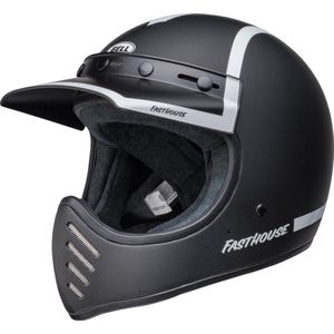 Bell Moto-3 Fasthouse Old Road Black White Helmet Full Face S - Maat S - Helm