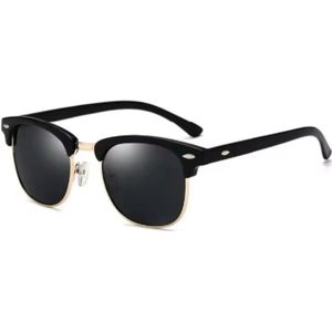 WVspecials zonnebril semi luxe zwart met zwart - Zonnebril Unisex - 2024 - Gepolariseerde glazen - Paars met Zwart - Sunglasses