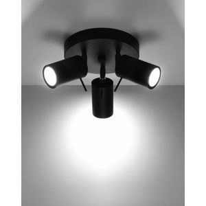 - LED Plafondspot zwart RING - 3 x GU10 aansluiting