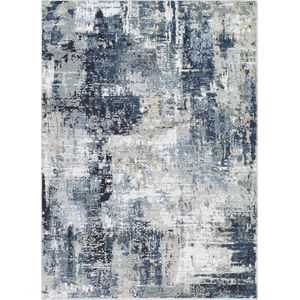 SURYA Vloerkleed - Woonkamer, Slaapkamer - Modern Abstract Tapijt LENA - Blauw/Grijs - 160x220 cm
