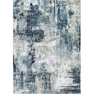 SURYA Vloerkleed - Woonkamer, Slaapkamer - Modern Abstract Tapijt LENA - Blauw/Grijs - 160x220 cm