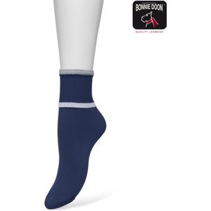 Bonnie Doon Sportieve Dames Sokken maat 36/42 Blauw met Grijs - Met Rib Detail en Bies - Zeer zacht - Vochtregulerend - Sporty Micro Sock - Platte naden - Uitstekend Draagcomfort - Sportief - Blue/Grey - BP221429.150