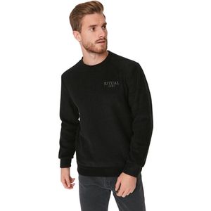 Trendyol Petrol Regular/Normal Cut Ronde Hals Anti-Pilling Polar Fleece Tekst Print Sweatshirt Tmnaw23Sw00340