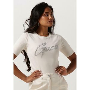 Guess Grace Logo Sweater Tops & T-shirts Dames - Shirt - Ecru - Maat S