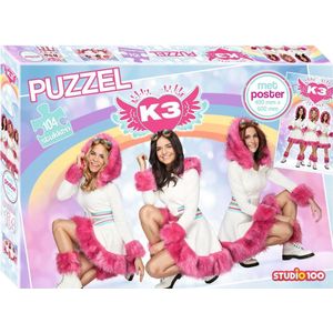 Puzzel K3 dromen met poster: 104 stukjes (MEK3N000