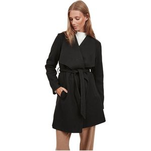 Vila Jas Vicooley Collar Belt Coat - Noos 14069682 Black Dames Maat - 40