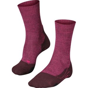 FALKE TK2 Wool Wandelsokken anti blaren, medium padding merinowol sportsokken dames rood - Maat 39-40