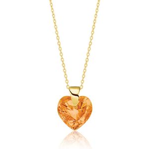 Montebello Ketting Amy HZ83 - 925 Zilver Verguld - Swarovski® Hart - Ø10mm - 45cm