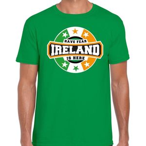 Have fear Ireland is here t-shirt met sterren Ierse vlag - groen - heren - Ierland supporter / Iers elftal fan shirt / EK / WK / kleding M