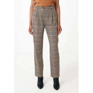 Checked Pantalon With Belt Dames - Camel - Maat 44