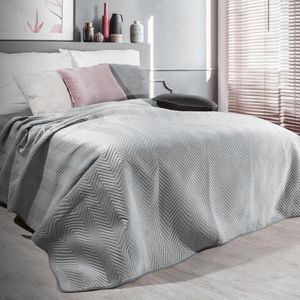 Oneiro’s luxe SOFIA Beddensprei Zilver - 220x240 cm – bedsprei 2 persoons - zilver – beddengoed – slaapkamer – spreien – dekens – wonen – slapen