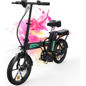 HITWAY E Bike elektrische fiets vouwfiets, City EBike voor heren en dames, 36V/8.4Ah batterij,  25km/h, 35-70km, 16"", 250W motor