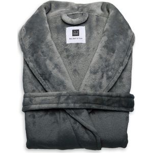 ZoHome Cara Badjas Lang - Fleece - Maat S - Dark Grey