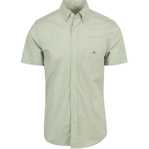Gant - Overhemd Short Sleeve Lichtgroen - Heren - Maat XL - Regular-fit