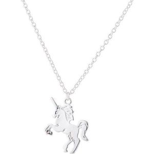 24/7 Jewelry Collection Eenhoorn Ketting - Zilverkleurig