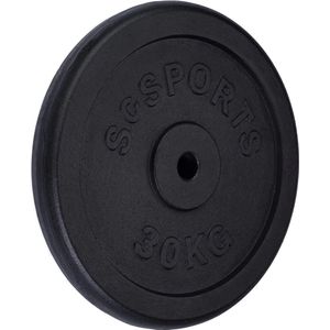 ScSPORTS® - Gietijzeren Gewichtsschijven - Duurzaam - Gemakkelijk in Gebruik - Thuistraining - 15 Kg - Zwart