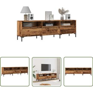The Living Store Tv-meubel 150x30x44,5 cm bewerkt hout oud houtkleurig - Tv-meubel - Salontafel - Houten Tv-meubel - Vintage Tv-meubel - Tv Kast