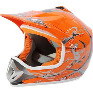 Xtreme Crosshelm / motorhelm /crossmotor | kinderhelm of voor volwassenen | Oranje | Maat L