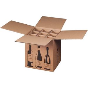 Flesverzenddoos voor 9 flessen 316 x 305 x 368 mm | 5 stuks
