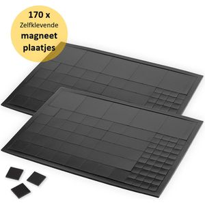 Brute Strength - Magneten met Plakstrip – 170 stuks - Magneetstrip - Magneet Tape - Zelfklevend – Magnetisch – Magneetband -  voor Koelkast en decoratie - Zwart - Plakmagneetjes - Magneetjes