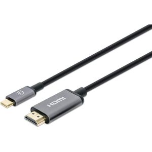 MH Cable, HDMI 4K@60Hz, USB-C Male/HDMI Male, 2m, Black, Polybag
